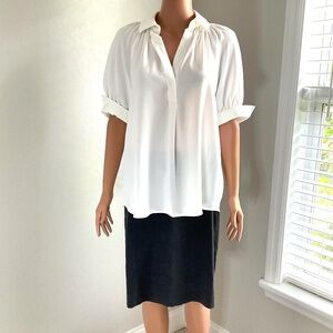 MAX STUDIO blouse DKNY skirt Duo Sz S Sz 6 White Black